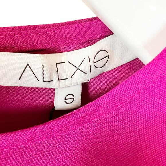 NWT Alexis Pink Seine MIDI dress‎ removable wrist ruffles S - Picture 6 of 10